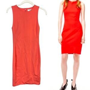 Aritzia Babaton Miguel Dress in Coral Pink Sz 0 Ponte Shift Stretch Sleeveless